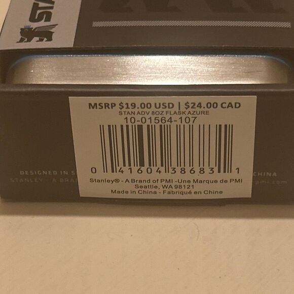 Stanley Stainless Steel Pre Party Flask Steel Blue 8oz Adventure Series NWT - Picture 6 of 10